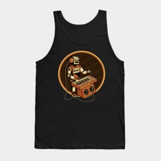 Synth Musician Robot playing Synthesizer Tank Top